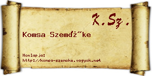 Komsa Szemőke névjegykártya